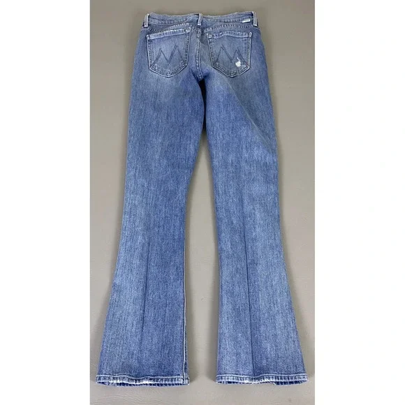 MOTHER The Runaway Weekender Jeans Women's Size 26 Flare Blue Distressed Denim - Picture 13 of 15